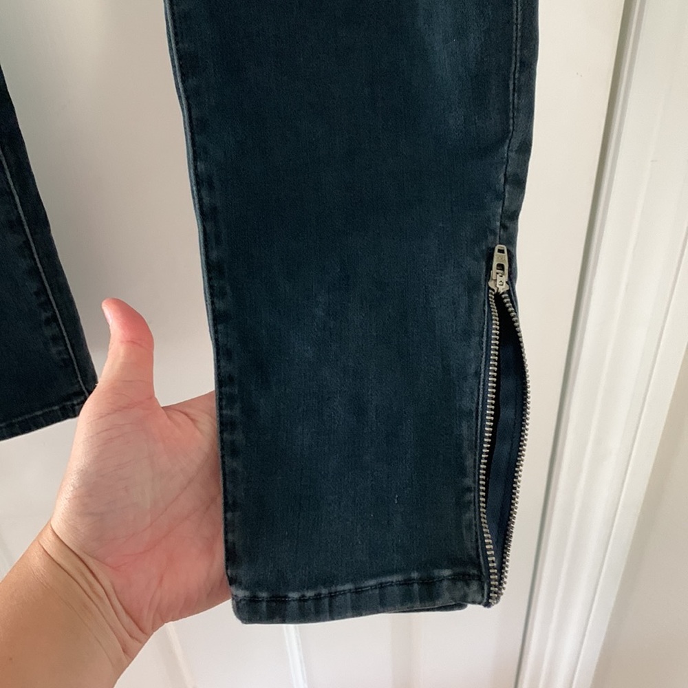 MOTHER Black Skinny Jeans with Ankle Zipper